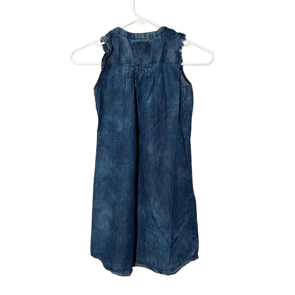 Levis Girls Medium Wash Denim Sleeveless Pintuck Pleated Dress Size M‎ 10-12
